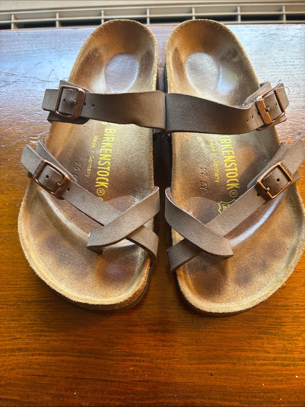 Birkenstock  Brown Double-Buckle Strappy Sandals